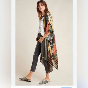 Anthropologie Vibrant Floral Kimono